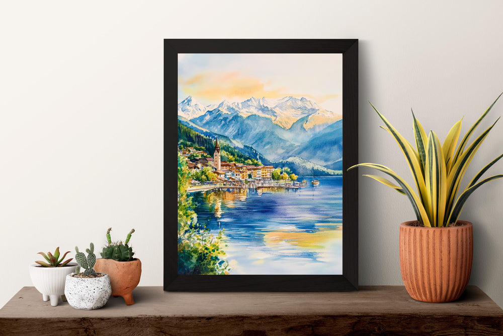 Zell am See Watercolor Poster Wall Art Zell am See Wall Hanging Home Décor Zell am See Gift Art Lovers Austria Wall Art