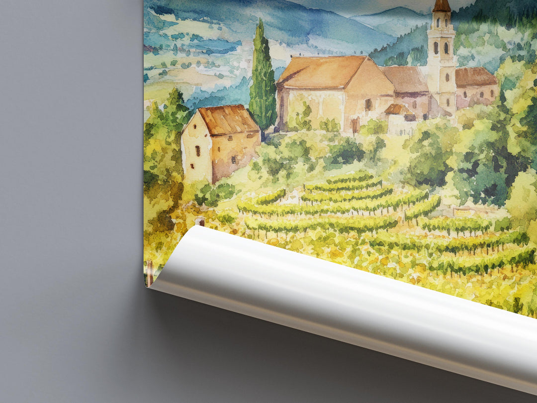 Wachau Watercolor Poster Wall Art Wachau Wall Hanging Home Décor Wachau Gift Art Lovers Austria Wall Art