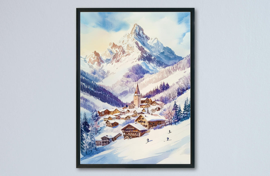St. Anton Watercolor Poster Wall Art St. Anton Wall Hanging Home Décor St. Anton Gift Art Lovers Austria Wall Art