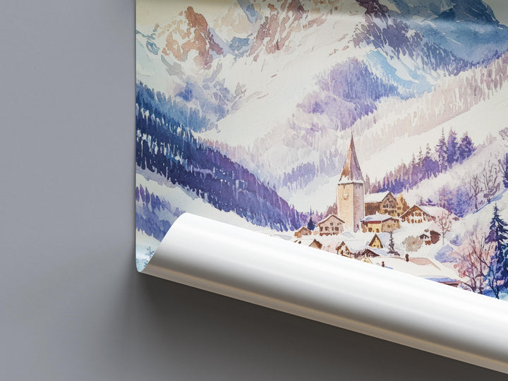 St. Anton Watercolor Poster Wall Art St. Anton Wall Hanging Home Décor St. Anton Gift Art Lovers Austria Wall Art