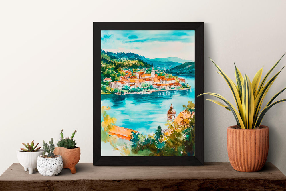 Klagenfurt Watercolor Poster Wall Art Klagenfurt Wall Hanging Home Décor Klagenfurt Gift Art Lovers Austria Wall Art