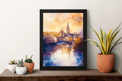 Truro Watercolor Poster Wall Art Truro Wall Hanging Home Décor Truro Gift Art Lovers United Kingdom Wall Art