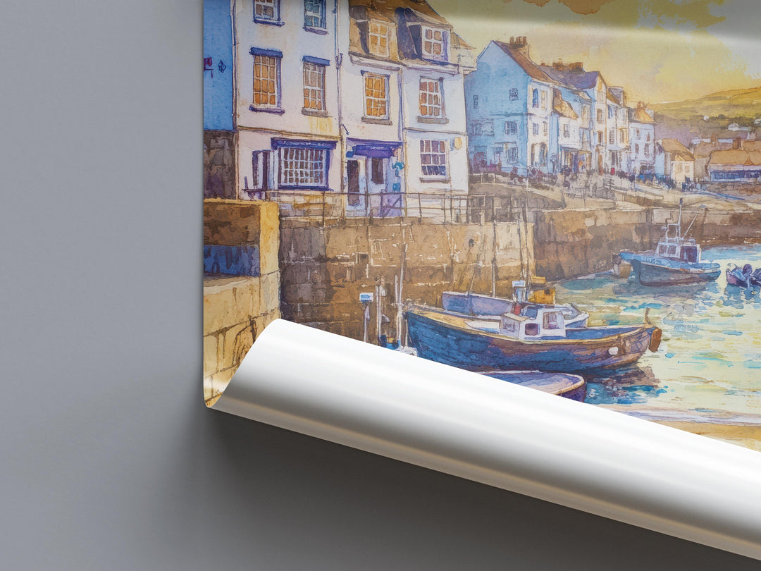 St Ives Watercolor Poster Wall Art St Ives Wall Hanging Home Décor St Ives Gift Art Lovers United Kingdom Wall Art