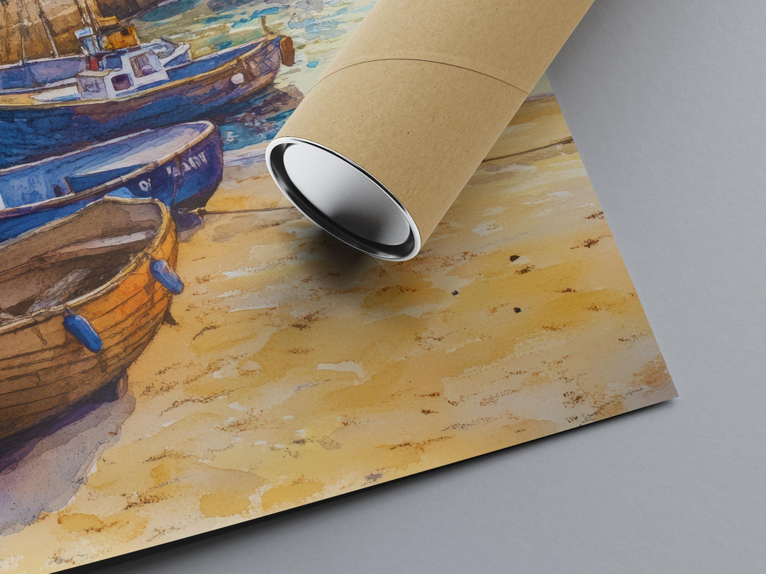St Ives Watercolor Poster Wall Art St Ives Wall Hanging Home Décor St Ives Gift Art Lovers United Kingdom Wall Art
