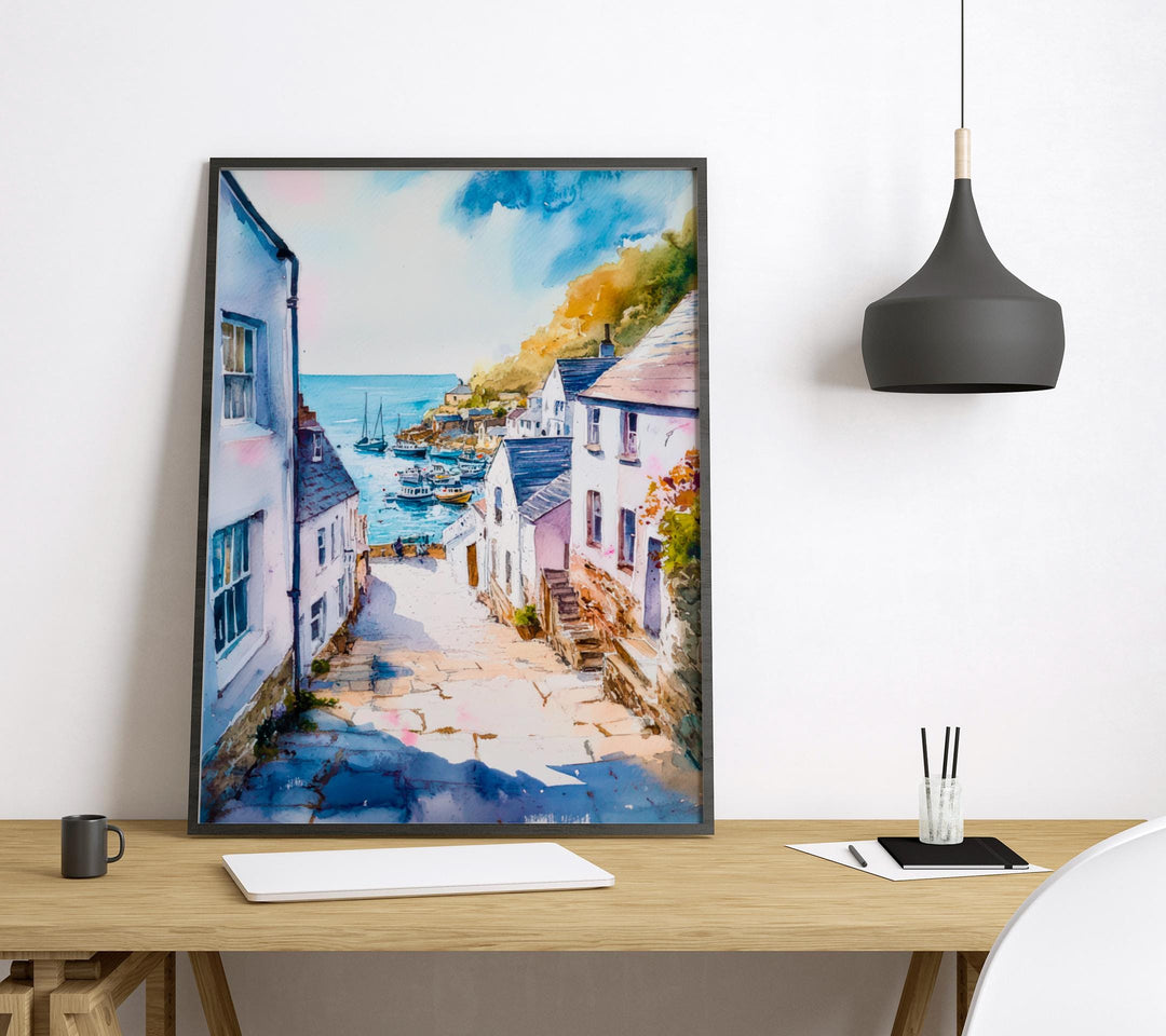 Polperro Watercolor Poster Wall Art Polperro Wall Hanging Home Décor Polperro Gift Art Lovers United Kingdom Wall Art