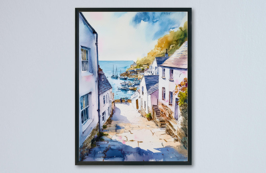 Polperro Watercolor Poster Wall Art Polperro Wall Hanging Home Décor Polperro Gift Art Lovers United Kingdom Wall Art