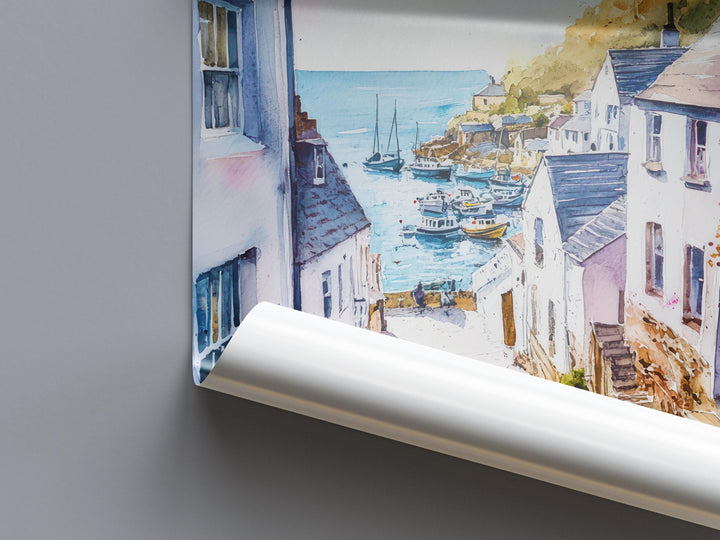 Polperro Watercolor Poster Wall Art Polperro Wall Hanging Home Décor Polperro Gift Art Lovers United Kingdom Wall Art