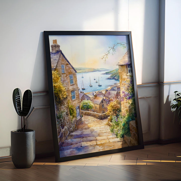 Mousehole Watercolor Poster Wall Art Mousehole Wall Hanging Home Décor Mousehole Gift Art Lovers United Kingdom Wall Art