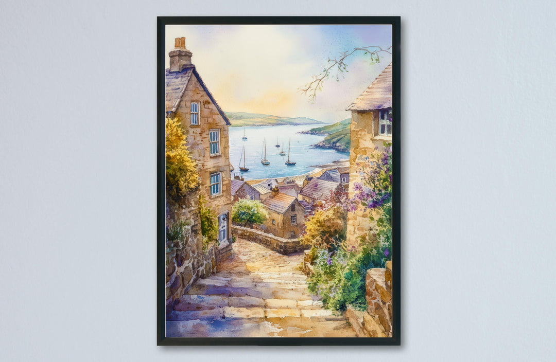 Mousehole Watercolor Poster Wall Art Mousehole Wall Hanging Home Décor Mousehole Gift Art Lovers United Kingdom Wall Art