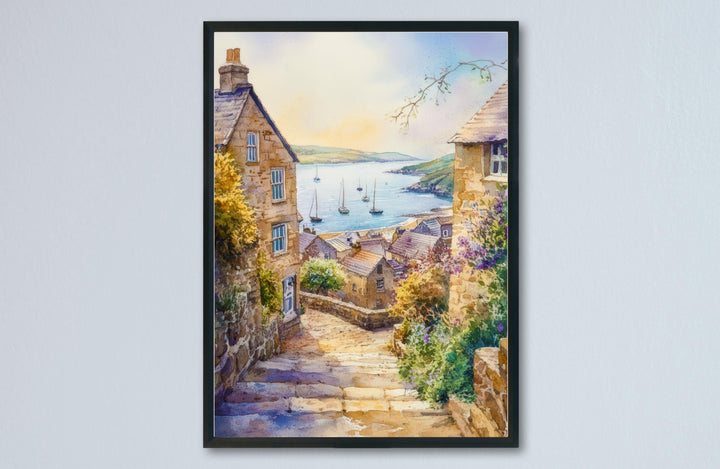 Mousehole Watercolor Poster Wall Art Mousehole Wall Hanging Home Décor Mousehole Gift Art Lovers United Kingdom Wall Art