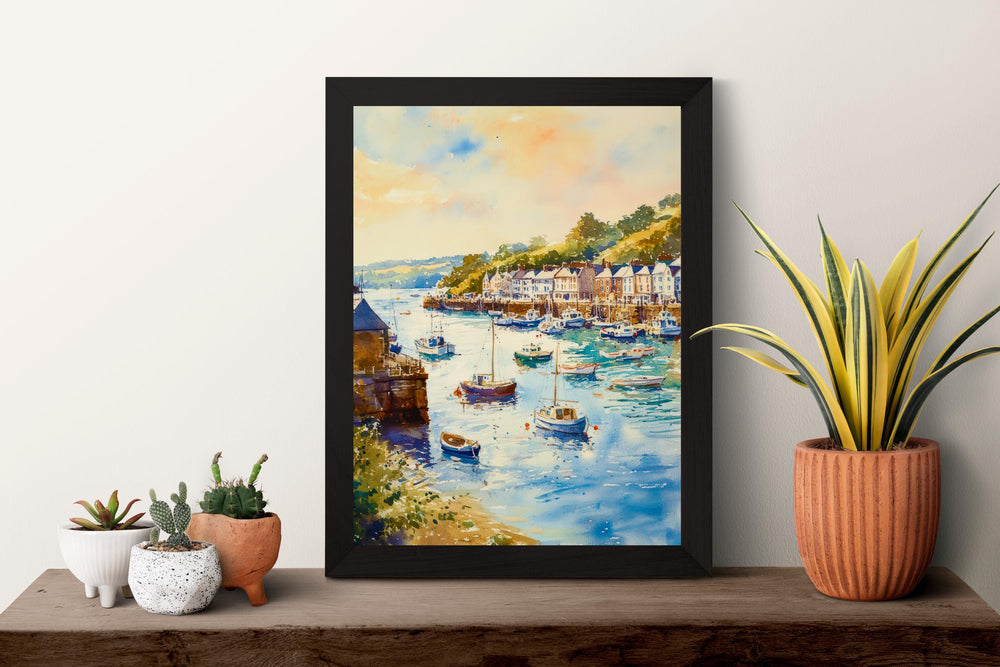 Fowey Watercolor Poster Wall Art Fowey Wall Hanging Home Décor Fowey Gift Art Lovers United Kingdom Wall Art