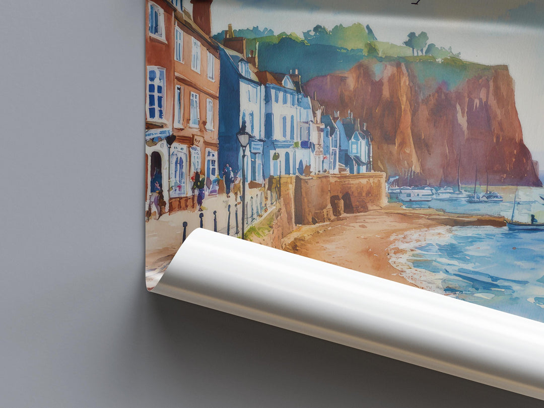 Sidmouth Watercolor Poster Wall Art Sidmouth Wall Hanging Home Décor Sidmouth Gift Art Lovers United Kingdom Wall Art