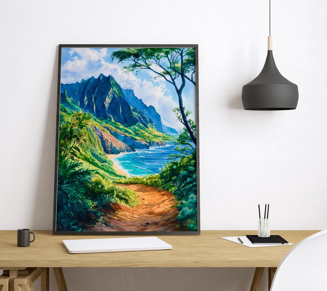 Na Pali Coast Watercolor Poster Wall Art Na Pali Coast Wall Hanging Home Décor Na Pali Coast Gift Art Lovers United States Wall Art