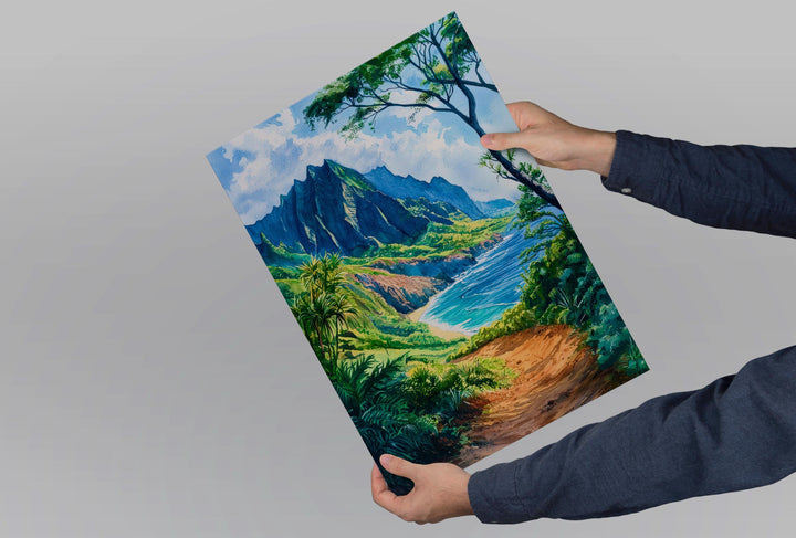 Na Pali Coast Watercolor Poster Wall Art Na Pali Coast Wall Hanging Home Décor Na Pali Coast Gift Art Lovers United States Wall Art