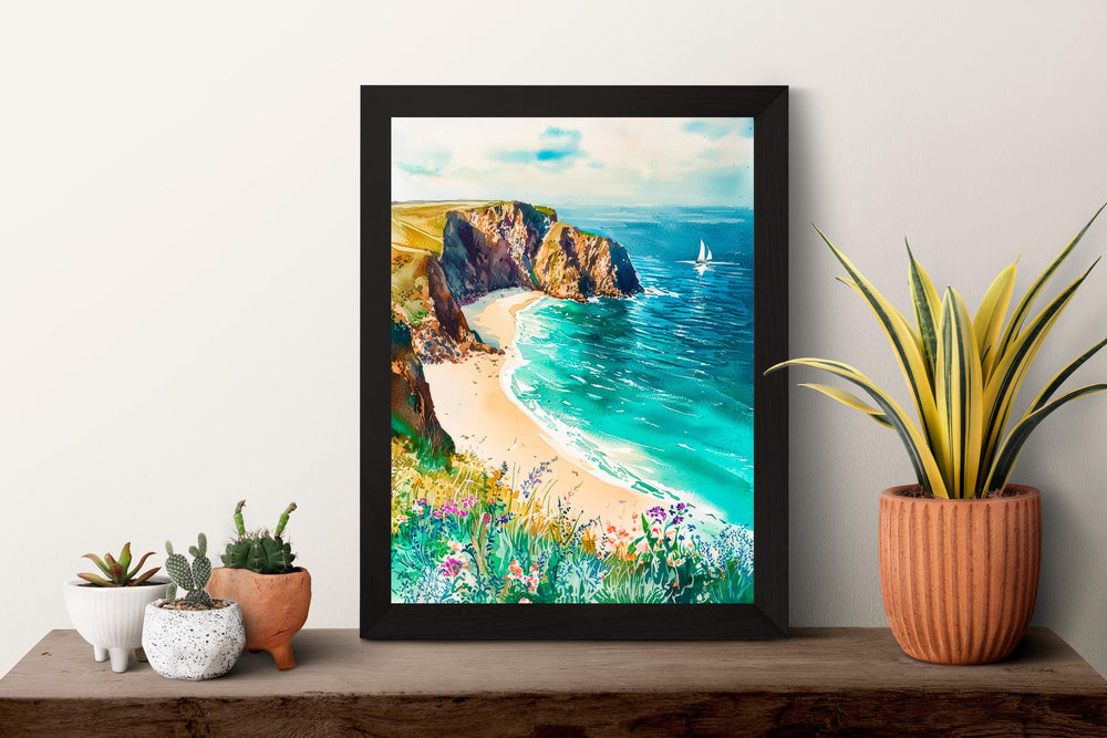 Cornwall Watercolor Poster Wall Art Cornwall Wall Hanging Home Décor Cornwall Gift Art Lovers United Kingdom Wall Art