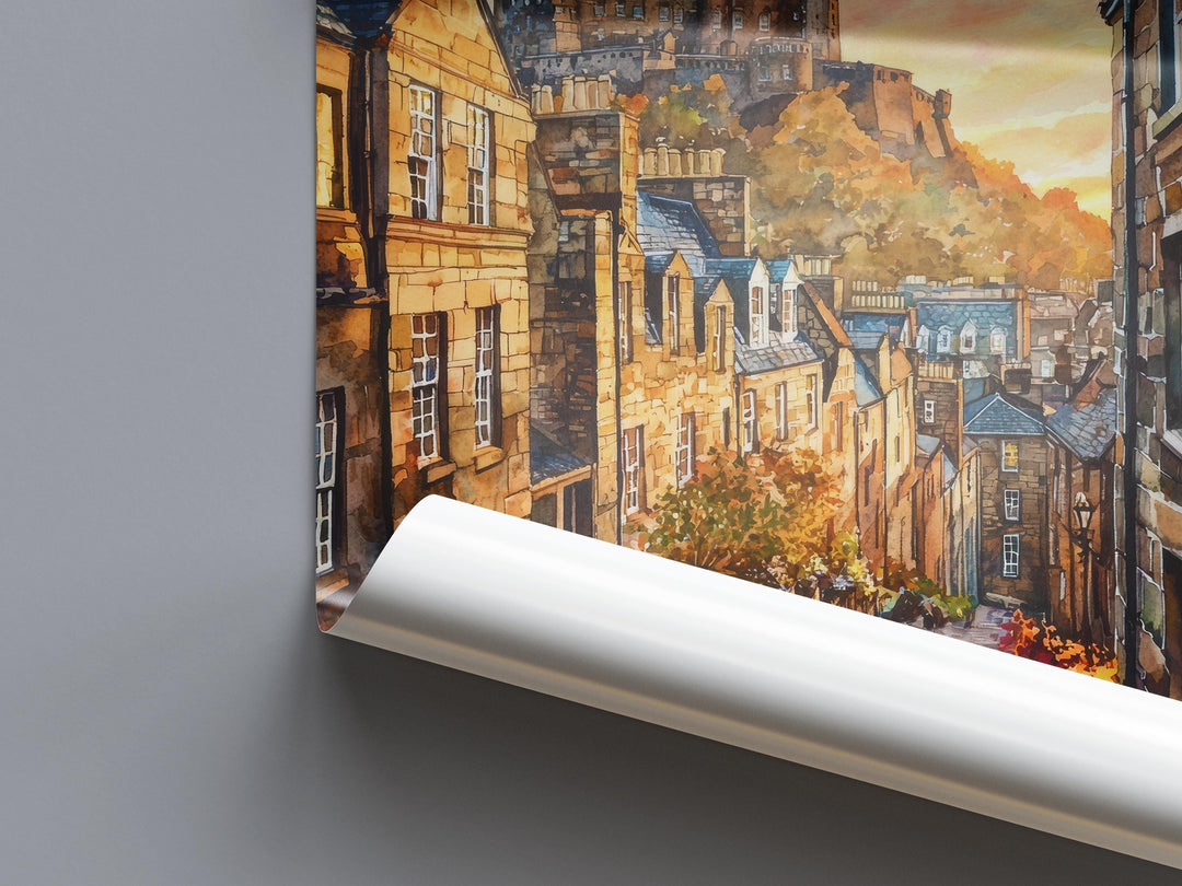 Edinburgh Watercolor Poster Wall Art Edinburgh Wall Hanging Home Décor Edinburgh Gift Art Lovers United Kingdom Wall Art