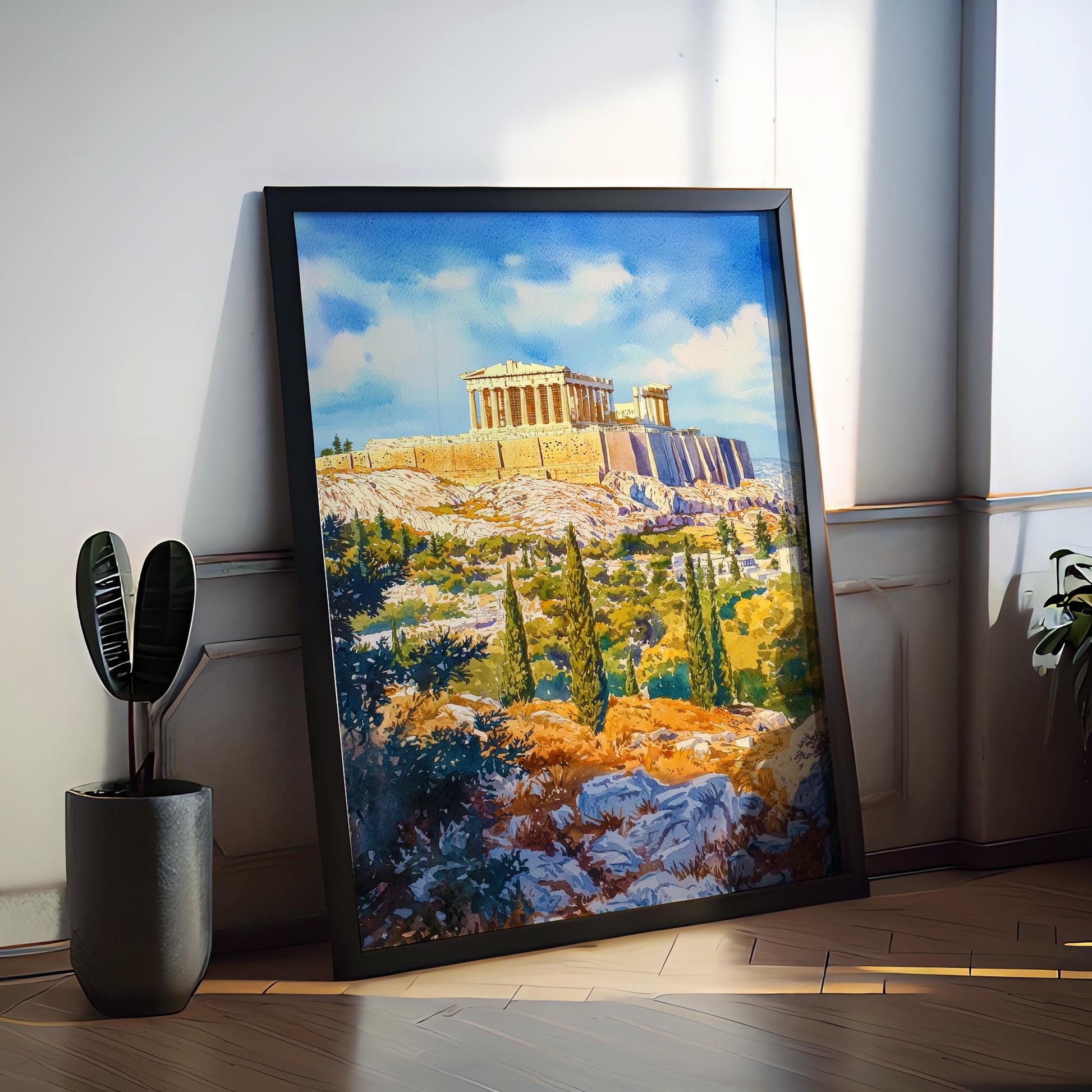 Athens Watercolor Poster Wall Art Athens Wall Hanging Home Décor Athens Gift Art Lovers Greece Art Lover Gift