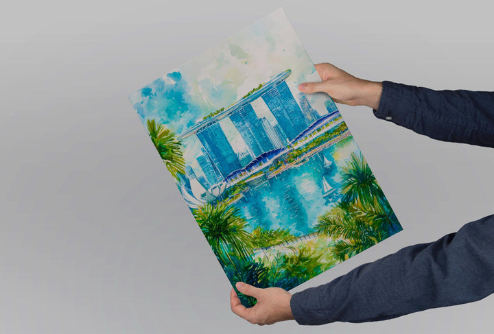 Singapore Watercolor Poster Wall Art Singapore Wall Hanging Home Décor Singapore Gift Art Lovers Singapore Wall Art