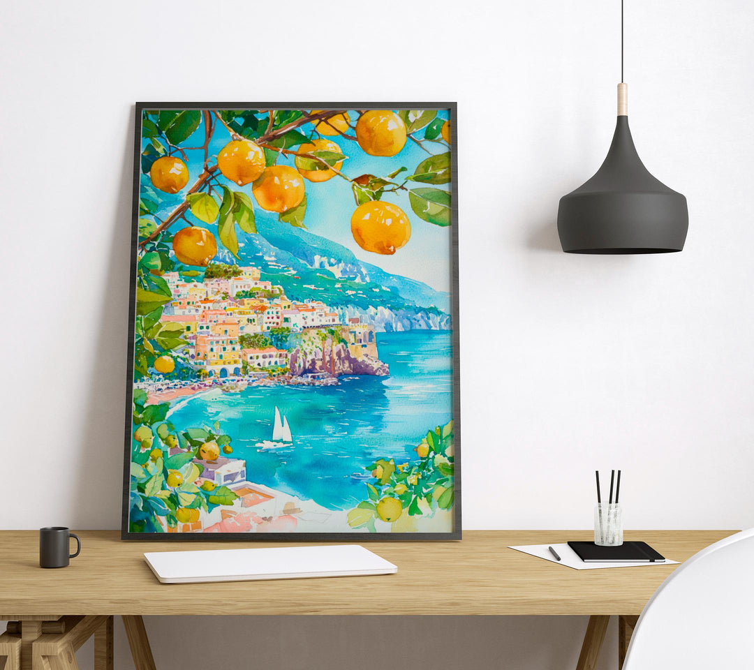 Sorrento watercolor poster Wall Art Sorrento Wall Hanging Home Décor Sorrento Gift Art Lovers Italy Art Lover Gift
