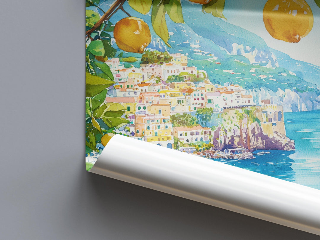 Sorrento watercolor poster Wall Art Sorrento Wall Hanging Home Décor Sorrento Gift Art Lovers Italy Art Lover Gift