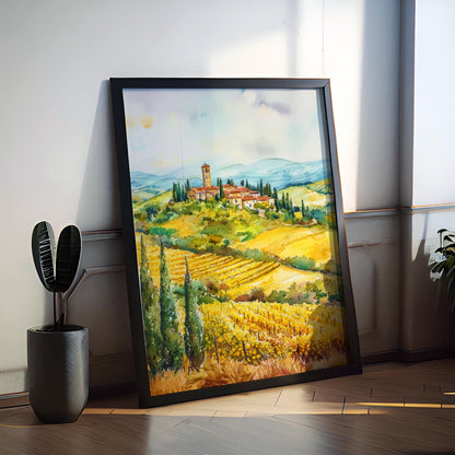 Tuscany Watercolor Poster Wall Art Tuscany Wall Hanging Home Décor Tuscany Gift Art Lovers Italy Wall Art