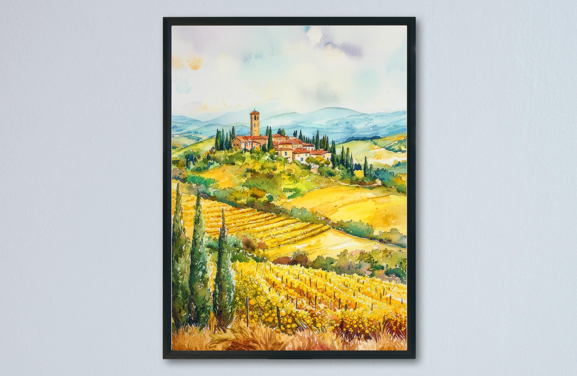 Tuscany Watercolor Poster Wall Art Tuscany Wall Hanging Home Décor Tuscany Gift Art Lovers Italy Wall Art
