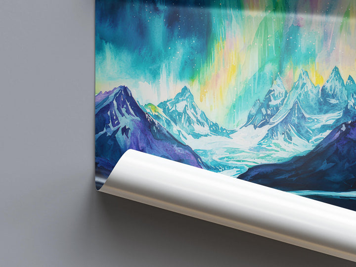 Northern Lights Watercolor Poster Wall Art Northern Lights Wall Hanging Home Décor Northern Lights Gift Art Lovers Northern Lights Art Gift