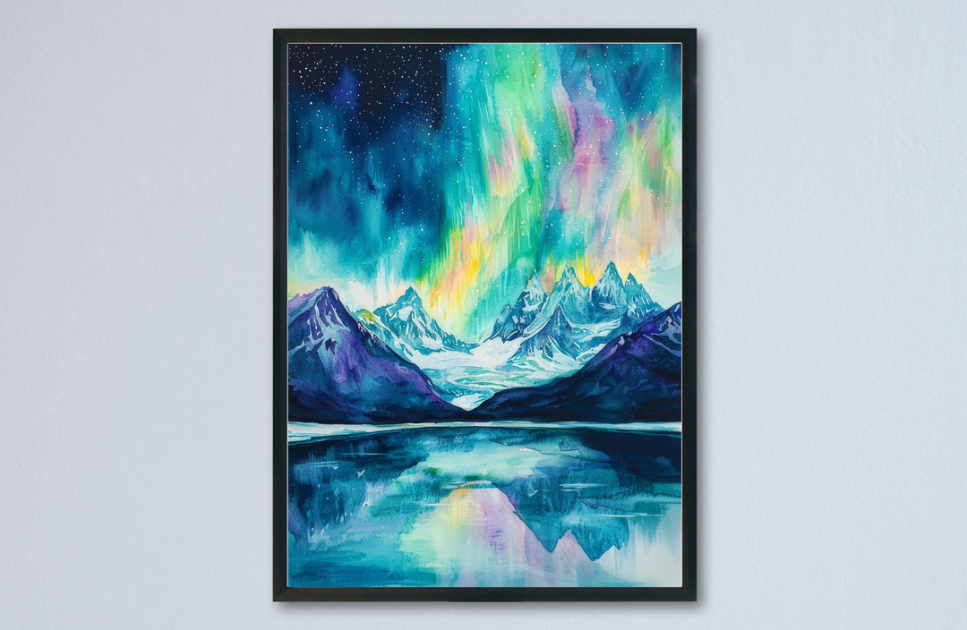 Northern Lights Watercolor Poster Wall Art Northern Lights Wall Hanging Home Décor Northern Lights Gift Art Lovers Northern Lights Art Gift