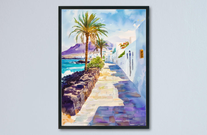 Lanzarote Watercolor Poster Wall Art Lanzarote Wall Hanging Home Décor Lanzarote Gift Art Lovers Spain Wall Art