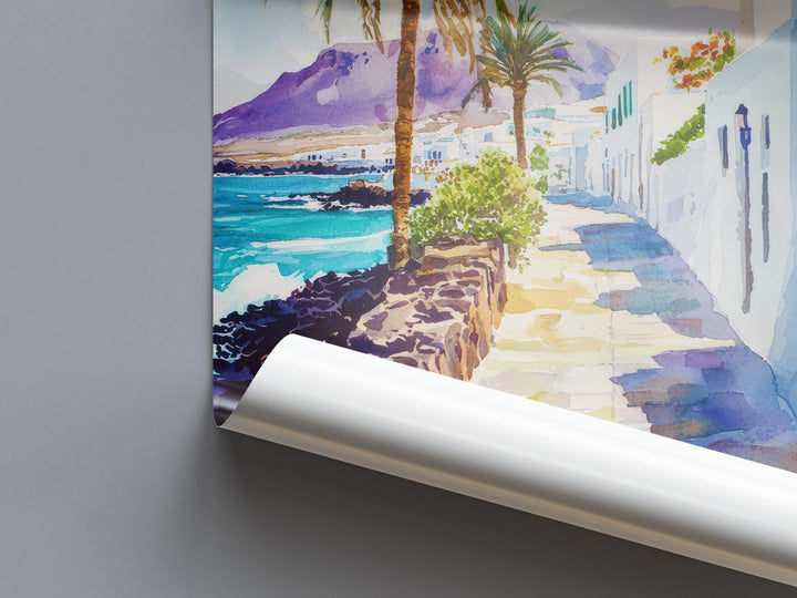 Lanzarote Watercolor Poster Wall Art Lanzarote Wall Hanging Home Décor Lanzarote Gift Art Lovers Spain Wall Art