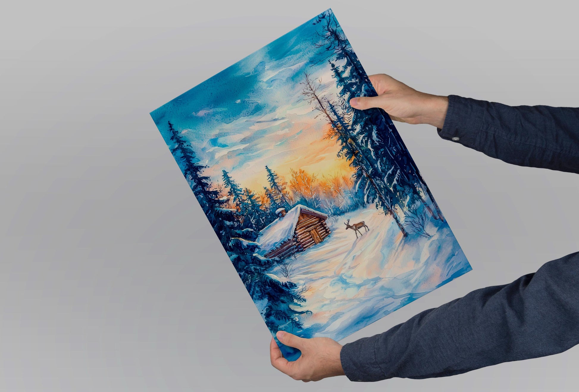 Lapland Watercolor Poster Wall Art Lapland Wall Hanging Home Décor Lapland Gift Art Lovers Finland Wall Art