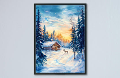 Lapland Watercolor Poster Wall Art Lapland Wall Hanging Home Décor Lapland Gift Art Lovers Finland Wall Art