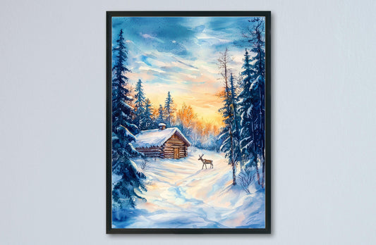 Lapland Watercolor Poster Wall Art Lapland Wall Hanging Home Décor Lapland Gift Art Lovers Finland Wall Art