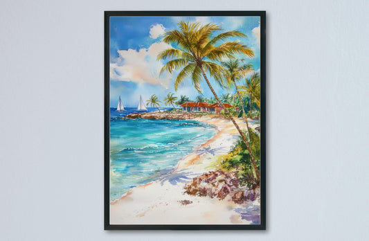 Aruba Watercolor Poster Wall Art Aruba Wall Hanging Home Décor Aruba Gift Art Lovers Aruba Wall Art