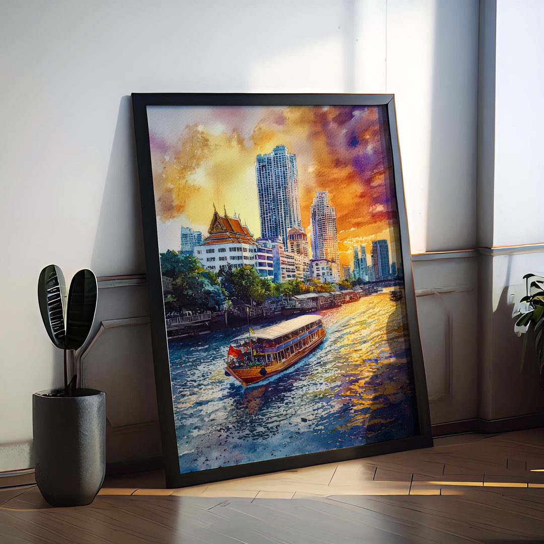 Bangkok Watercolor Poster Wall Art Bangkok Wall Hanging Home Décor Bangkok Gift Art Lovers Thailand Wall Art