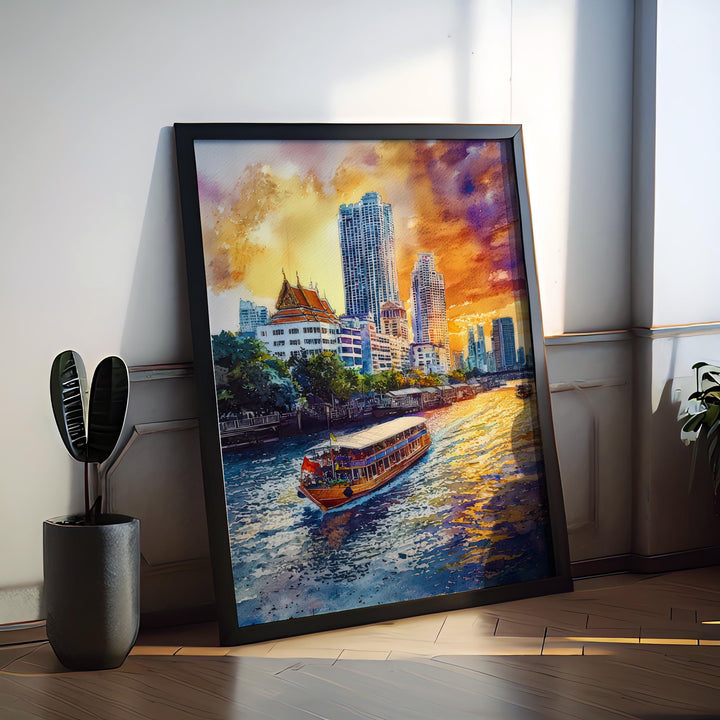 Bangkok Watercolor Poster Wall Art Bangkok Wall Hanging Home Décor Bangkok Gift Art Lovers Thailand Wall Art