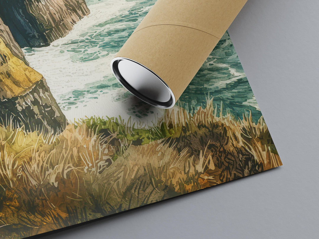 Cliffs of Moher Watercolor Poster Wall Art Cliffs of Moher Wall Hanging Home Décor Cliffs of Moher Gift Art Lovers Ireland Wall Art