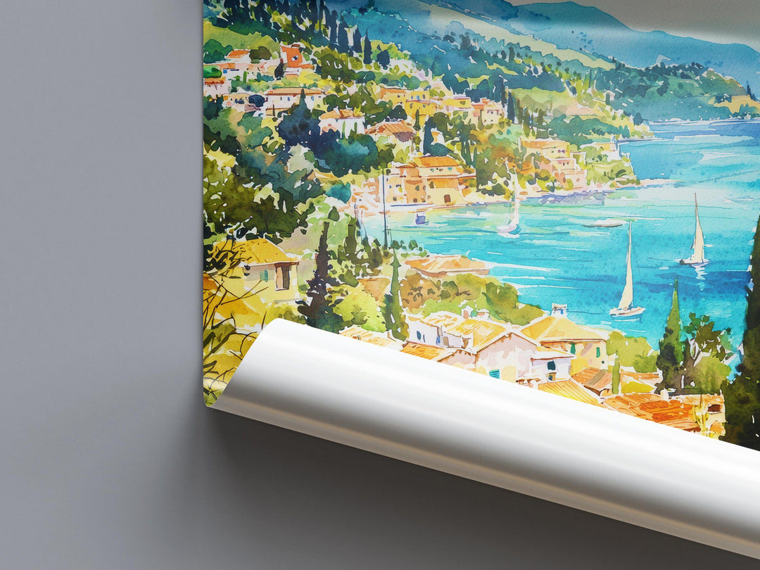 Corfu Watercolor Poster Wall Art Corfu Wall Hanging Home Décor Corfu Gift Art Lovers Greece Wall Art