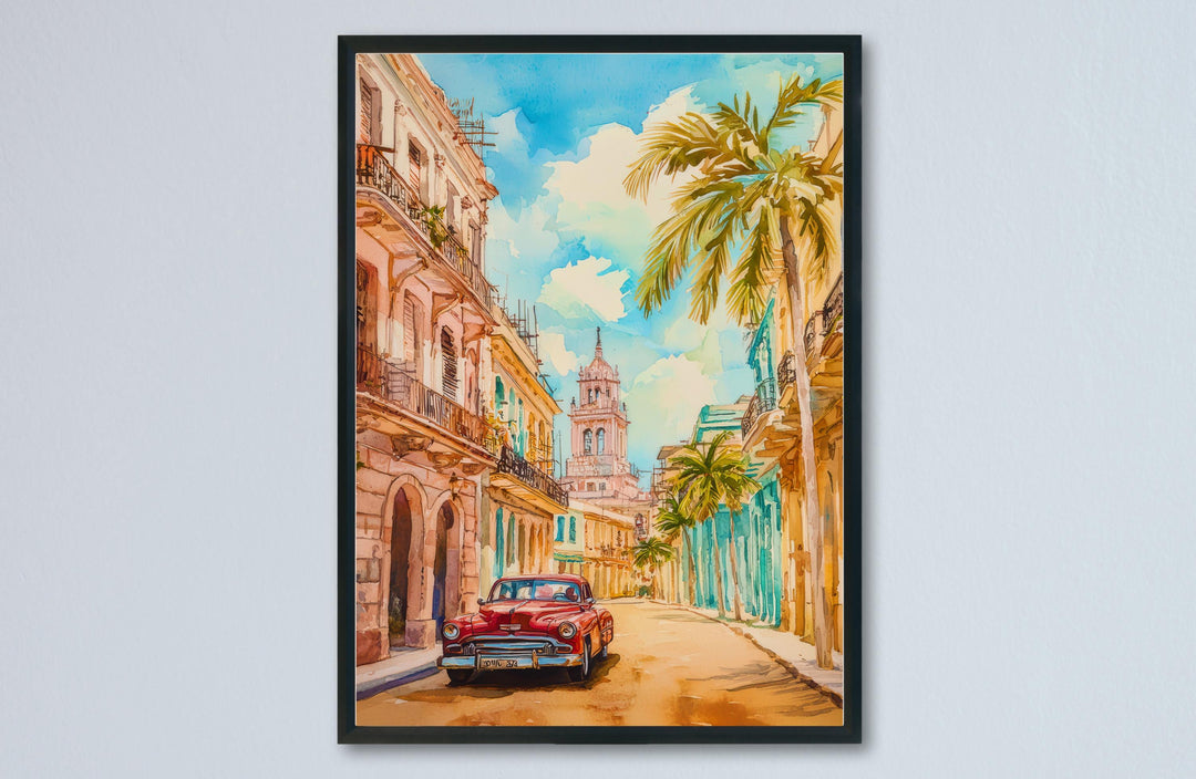 Cuba Watercolor Poster Wall Art Cuba Wall Hanging Home Décor Cuba Gift Art Lovers Cuba Wall Art