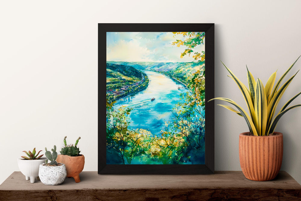 Danube River Watercolor Poster Wall Art Danube River Wall Hanging Home Décor Danube River Gift Art Lovers Austria Wall Art