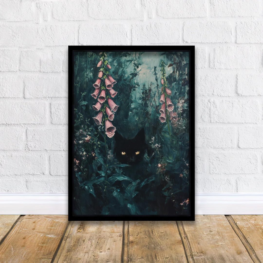 Foxglove Print | Vintage Forest Art, Watching Eyes