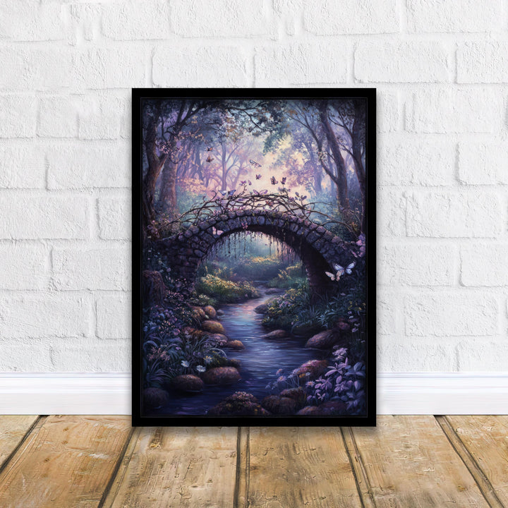 Butterfly Bridge Print, Vintage Forest Art, Cottagecore Wall Decor