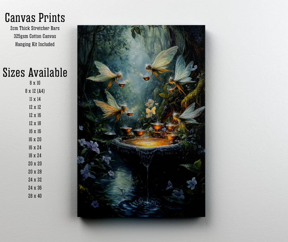 Rainbow Goblet Gathering Cottagecore Print Poster Vintage Magical Art Dark Academia Antique Illustration Enchanted Woodland Cottagecore