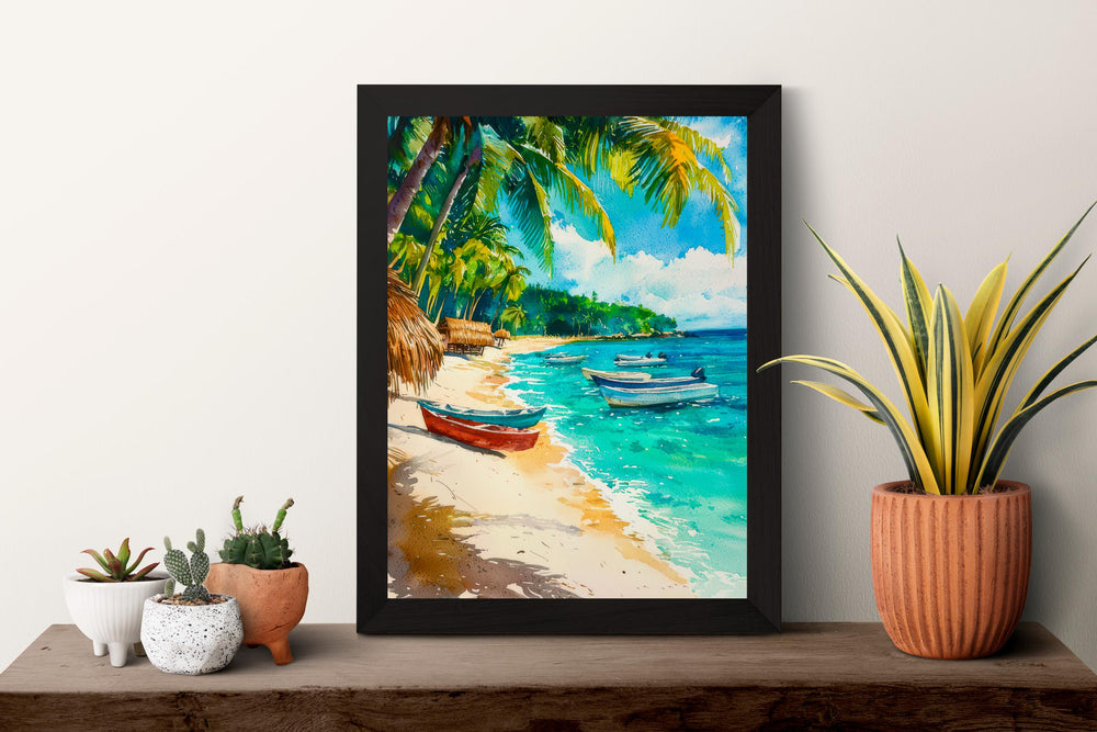 Dominican Republic Watercolor Poster Wall Art Dominican Republic Wall Hanging Home Décor Dominican Republic Gift Art Lovers Dominican