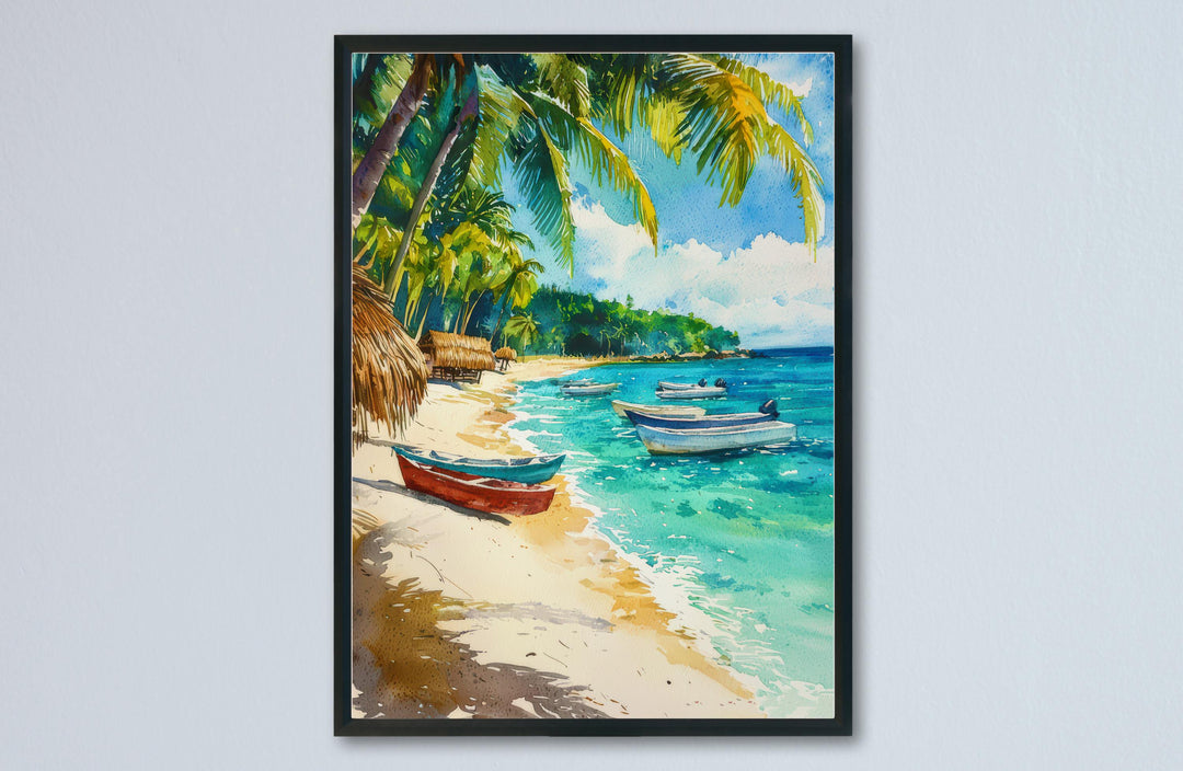 Dominican Republic Watercolor Poster Wall Art Dominican Republic Wall Hanging Home Décor Dominican Republic Gift Art Lovers Dominican
