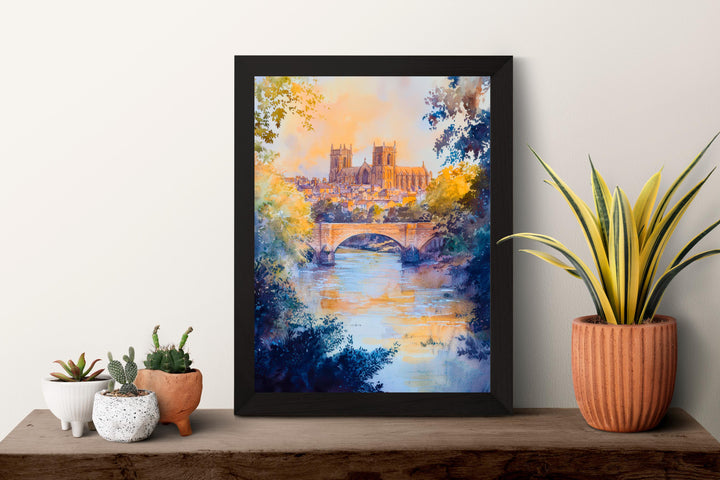 Durham Watercolor Poster Wall Art Durham Wall Hanging Home Décor Durham Gift Art Lovers United Kingdom Wall Art
