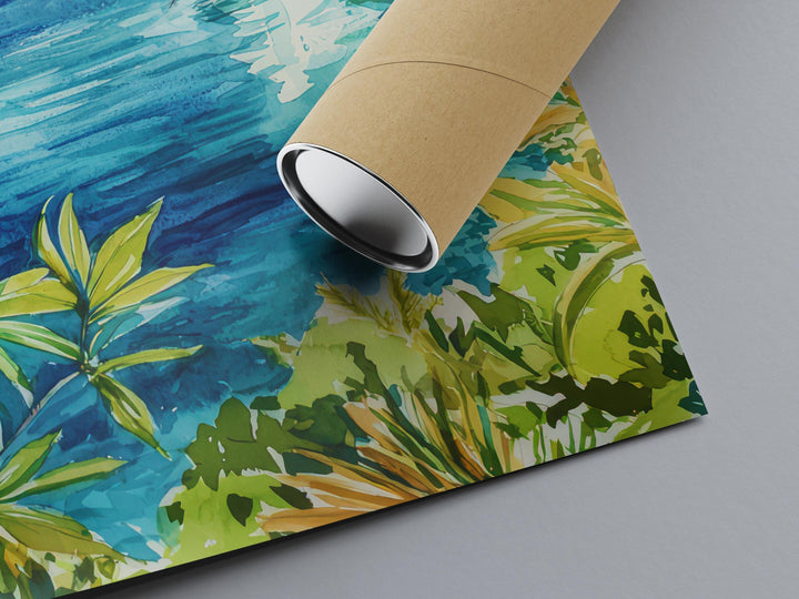 British Virgin Islands Watercolor Poster Wall Art British Virgin Islands Wall Hanging Home Décor British Virgin Islands Gift Art Lovers