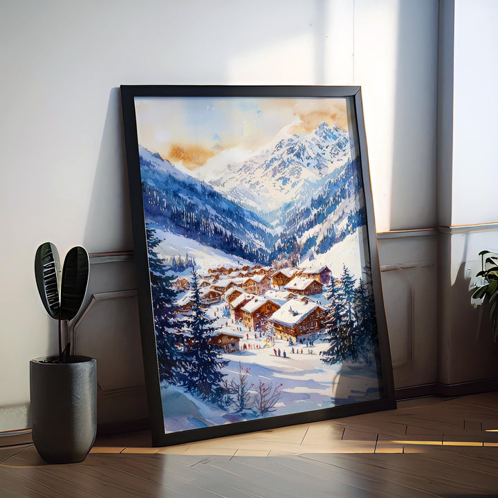 St Anton Watercolor Poster Wall Art St Anton Wall Hanging Home Décor St Anton Gift Art Lovers Austria Wall Art