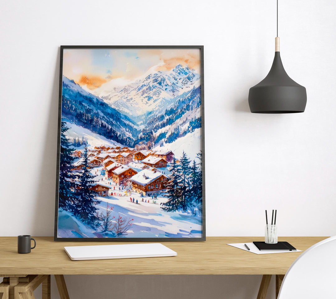 St Anton Watercolor Poster Wall Art St Anton Wall Hanging Home Décor St Anton Gift Art Lovers Austria Wall Art