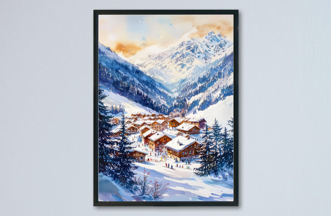 St Anton Watercolor Poster Wall Art St Anton Wall Hanging Home Décor St Anton Gift Art Lovers Austria Wall Art